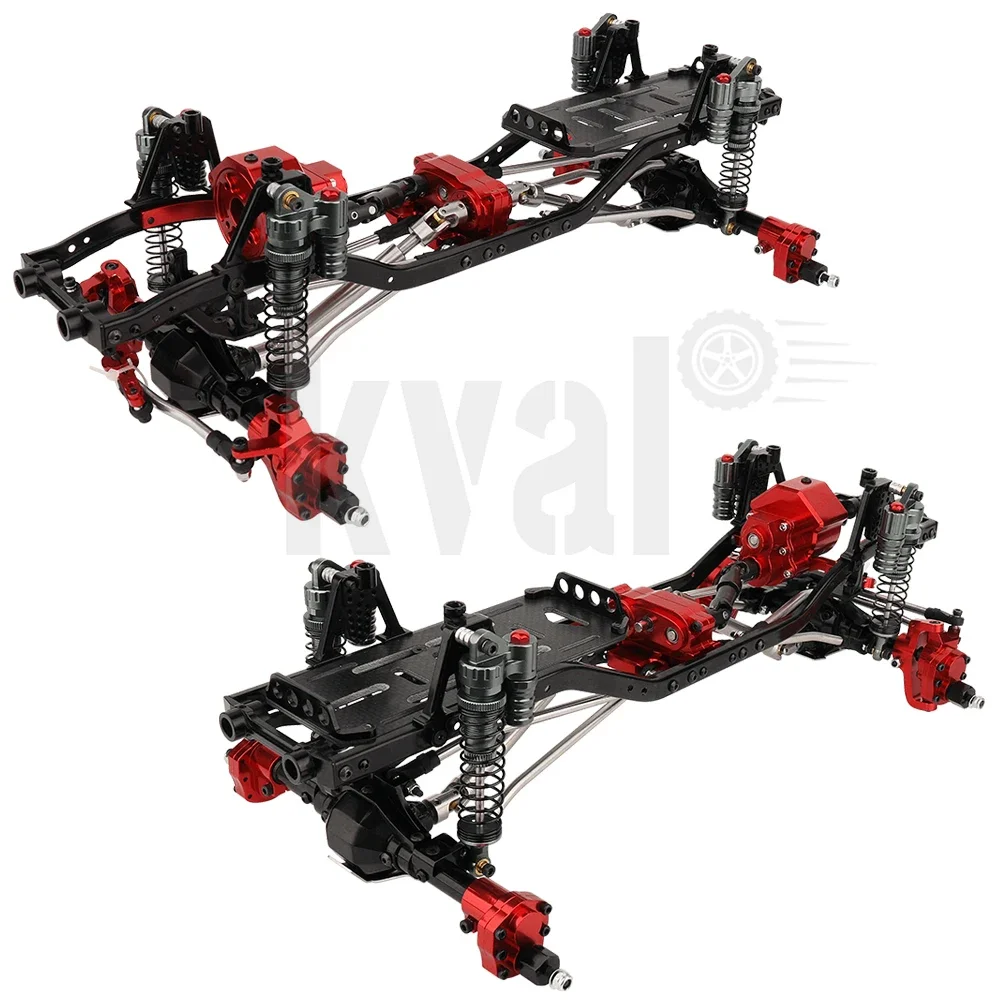 All-Metal Chassis Frame 1/10 SCX10 II Remote Control Car Model Simulation Climbing Upgrade Car Refit Kit Parts with Portal Axles