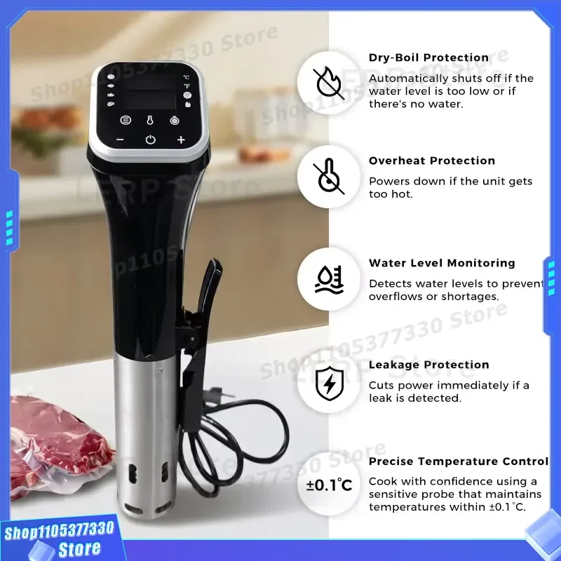 Electric Sous Vide Cooker Precise Temperature Control Smart Kitchen Appliance Vacuum Sealing Food Cooking Machine for Home