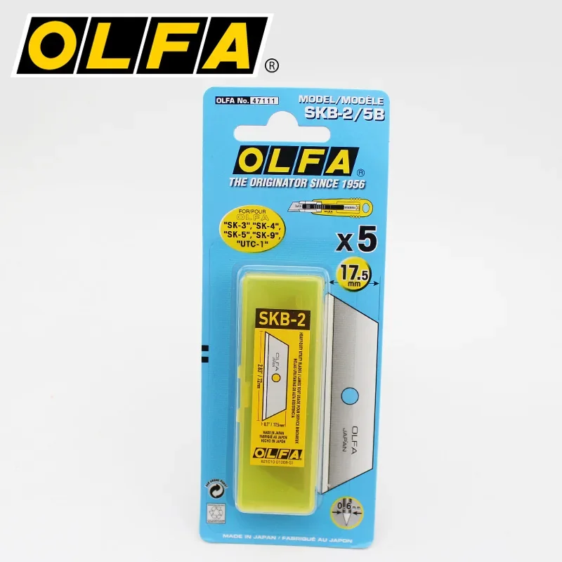 ใบมีด SKB-2 5B/อะไหล่ Olfa ใบมีดหนา0.6มม. 5ชิ้นสำหรับ SK-3 SK-4 SK-5 SK-6 SK-9เครื่องตัด UTC-1