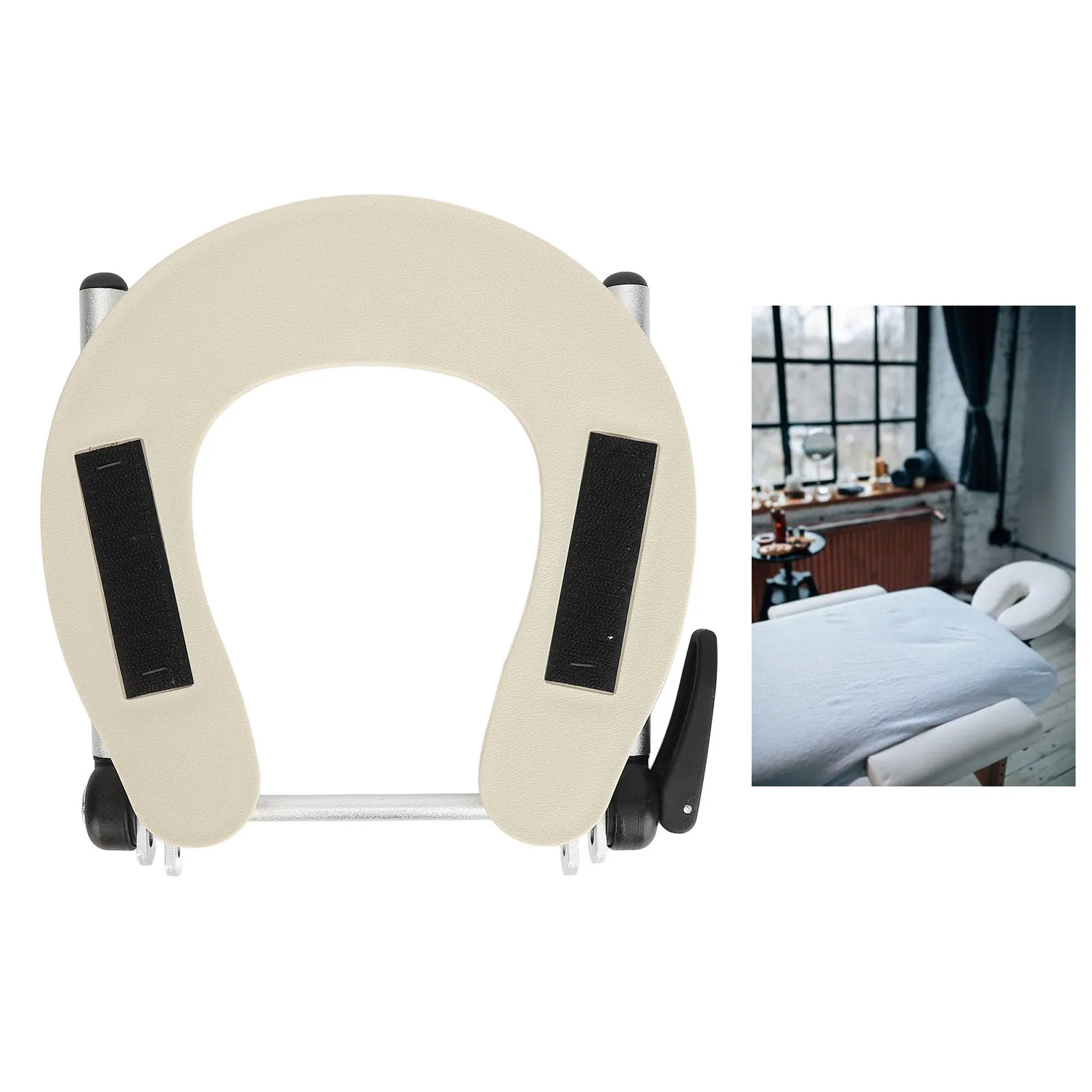 Massage Bed Headrest Stand Face Massage Table Adjust Angle Hollow Center Aluminum Face Space Holder for Massage Table