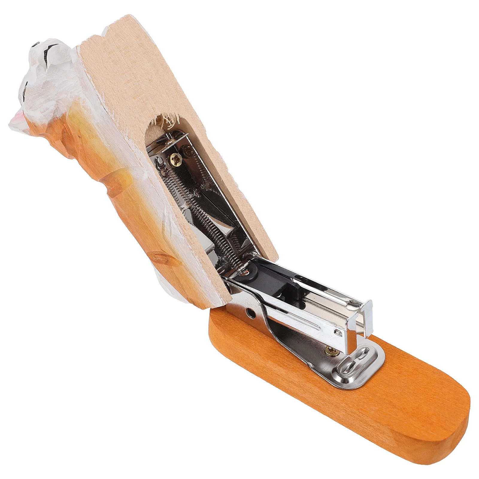 Stapler Kayu Mini Desain Hewan Alat Tulis Kantor yang Menyenangkan Alat Kertas Dekoratif Stapler untuk Penggunaan di Rumah Sekolah Kerja.