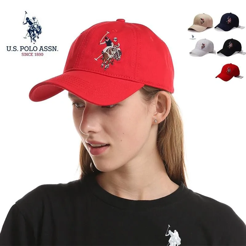 U.S. Polo Assn. 100% Cotton Color LOGO Couple Baseball Cap New Breathable Adjustable Size Fashion Men\'s and Women\'s Sun Hat