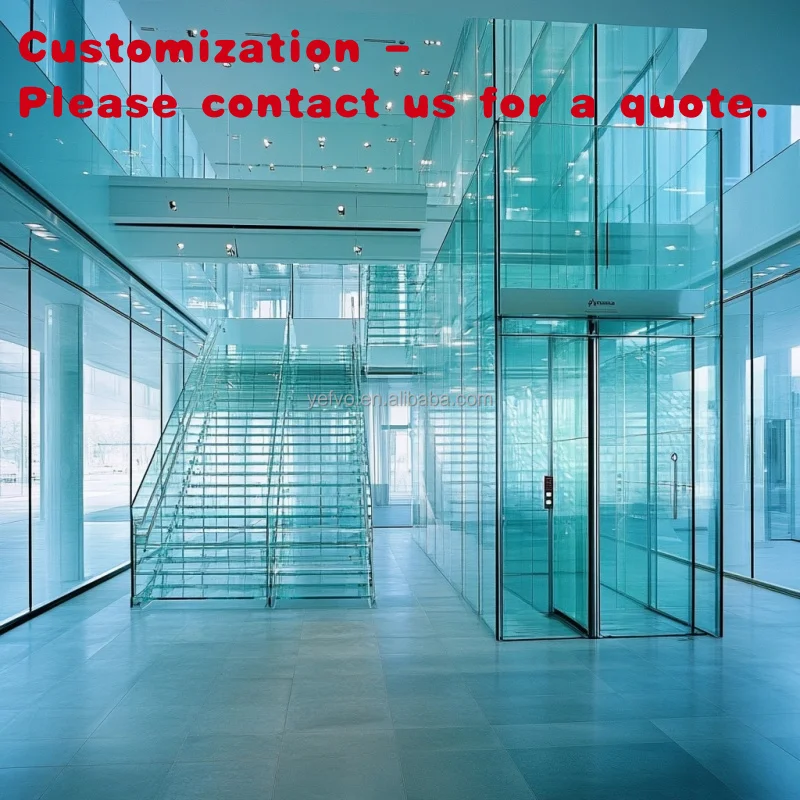 custom.YeFvo Modern Frameless Glass Balustrade System Stainless Steel Posts Resistant Indoor Stair Hospital Railings V