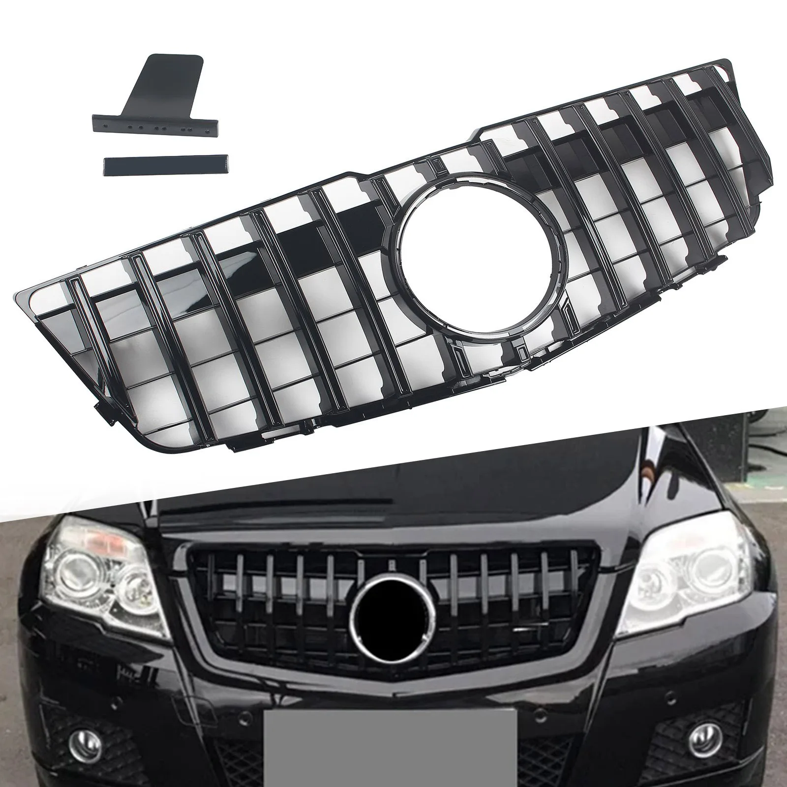 

Black Front Grille For Mercedes Benz X204 GLK 2008-2012 Diamond grill