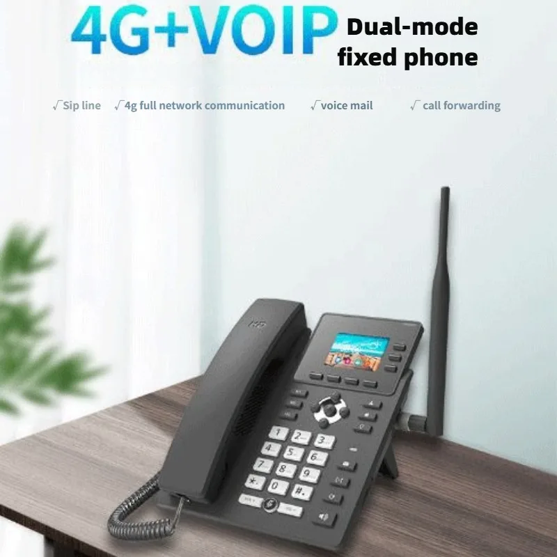 4G Dual SIM+IP Wireless Fixed Phone Hotel Business Office Home Dedicated Phone Supports WiFi Multi functional Recording Phone