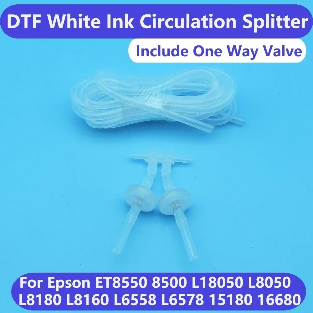 ET 8550 DTF DTG No Colors Mix One Way Valve White Ink Circulate Splitter Connector Kit For Epson L18050 L8050 ET8550 L8180 8500