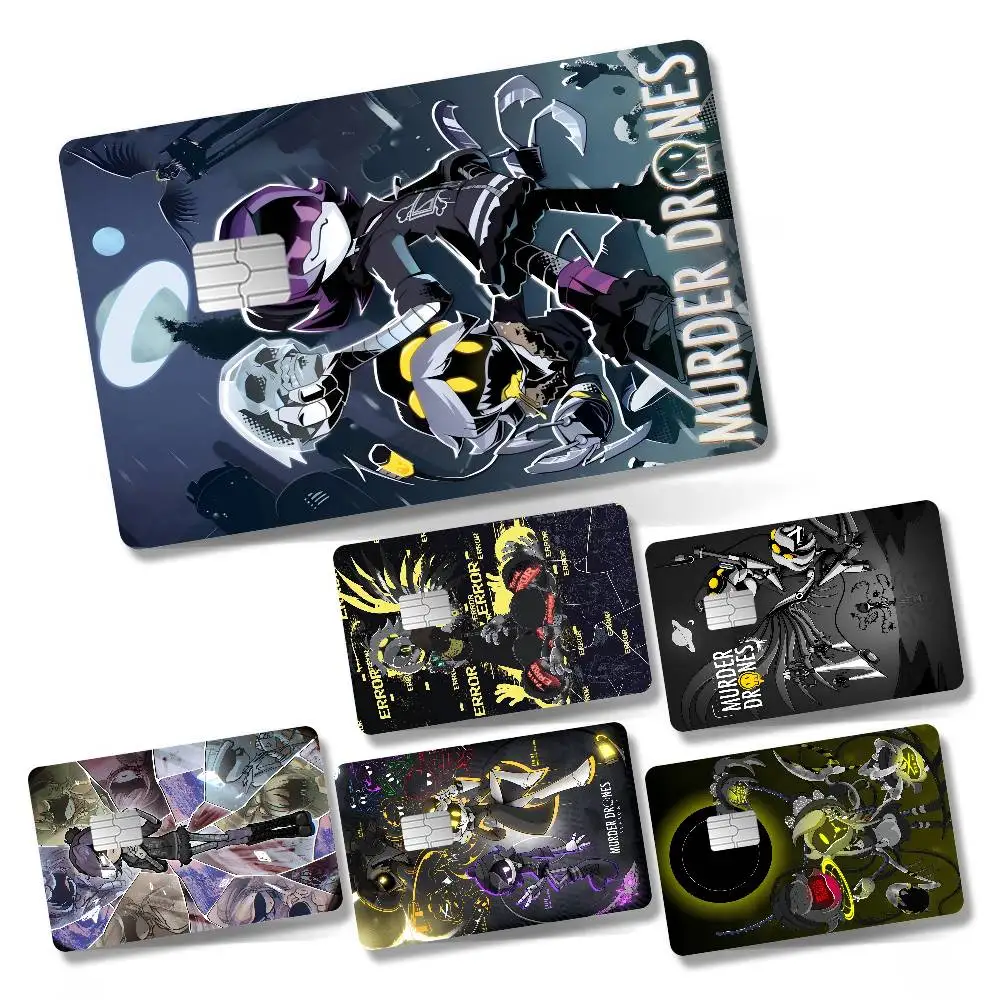 M-Murder D-Drones Whitepaper Game Anime 4pcs 1Set Funny Shell On Off Ultra Thin No Fade Sticker Skin Cover Film For Debit