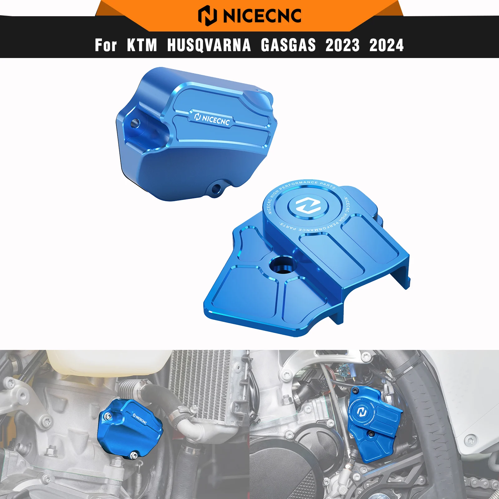 NICECNC Throttle Position Sensor Cover & Power Valve Cover For Husqvarna TE 300 TE250 2024-2025 TX300 TC250 2023-2025 Motorcycle