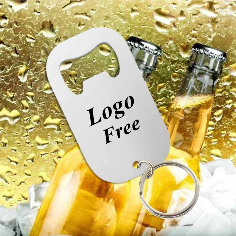 30pcs Custom logo Free Laser Engraved Stainless Steel Bottle Opener Keychain Baptism Birthday Wedding Party Gift Personalized