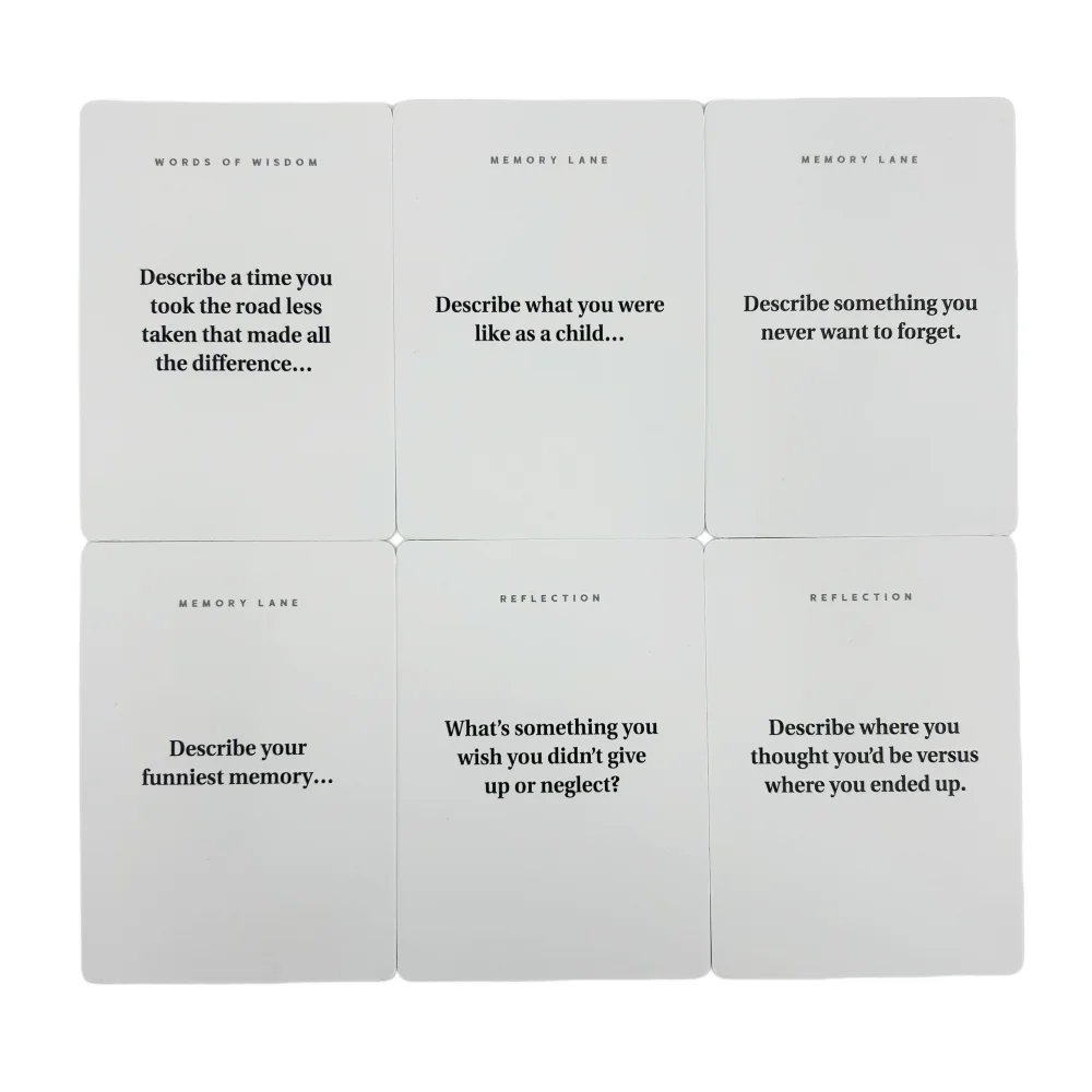 50 Prompts Legacy Deck Cards Game A Tool to Capture Moments Worth Sharing Board Playing Cards for Couples Friends