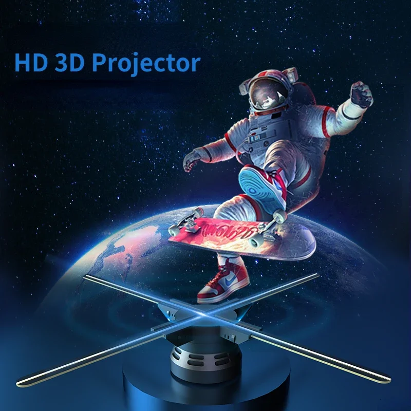 New 65CM HD 3D Fan Hologram Projector LED Wifi Advertising Display Screen Holographic Halloween Christmas Projection Lamp