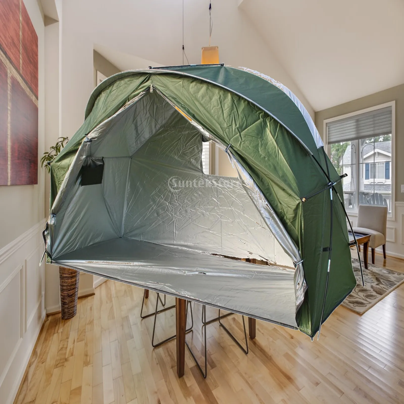 Portable Single Tent Waterproof Oxford Cloth Easy Setup Outdoor Gear for Camping Hiking Fishing Mountaineering