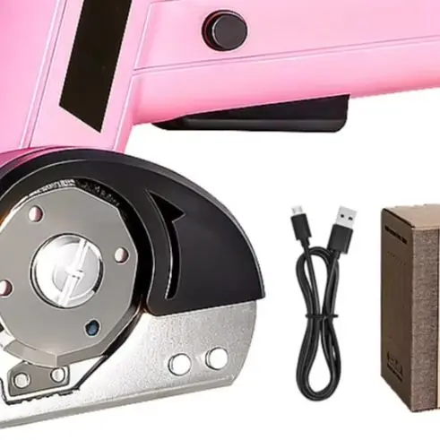 /Cordless /Electric /Scissors With 3 Round For Blades 2000mAh USB C Fast Charge For Fabric Leather Cardboard Cutting Tool Pink