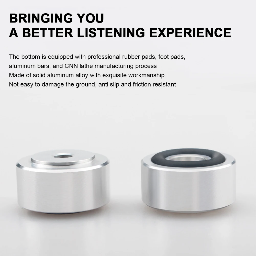 4 Pcs HIFI Speaker Spikes Stand Feet Pad Aluminum Alloy Anti-Slip Isolation Absorb Shock Amplifier Base Feet for DAC