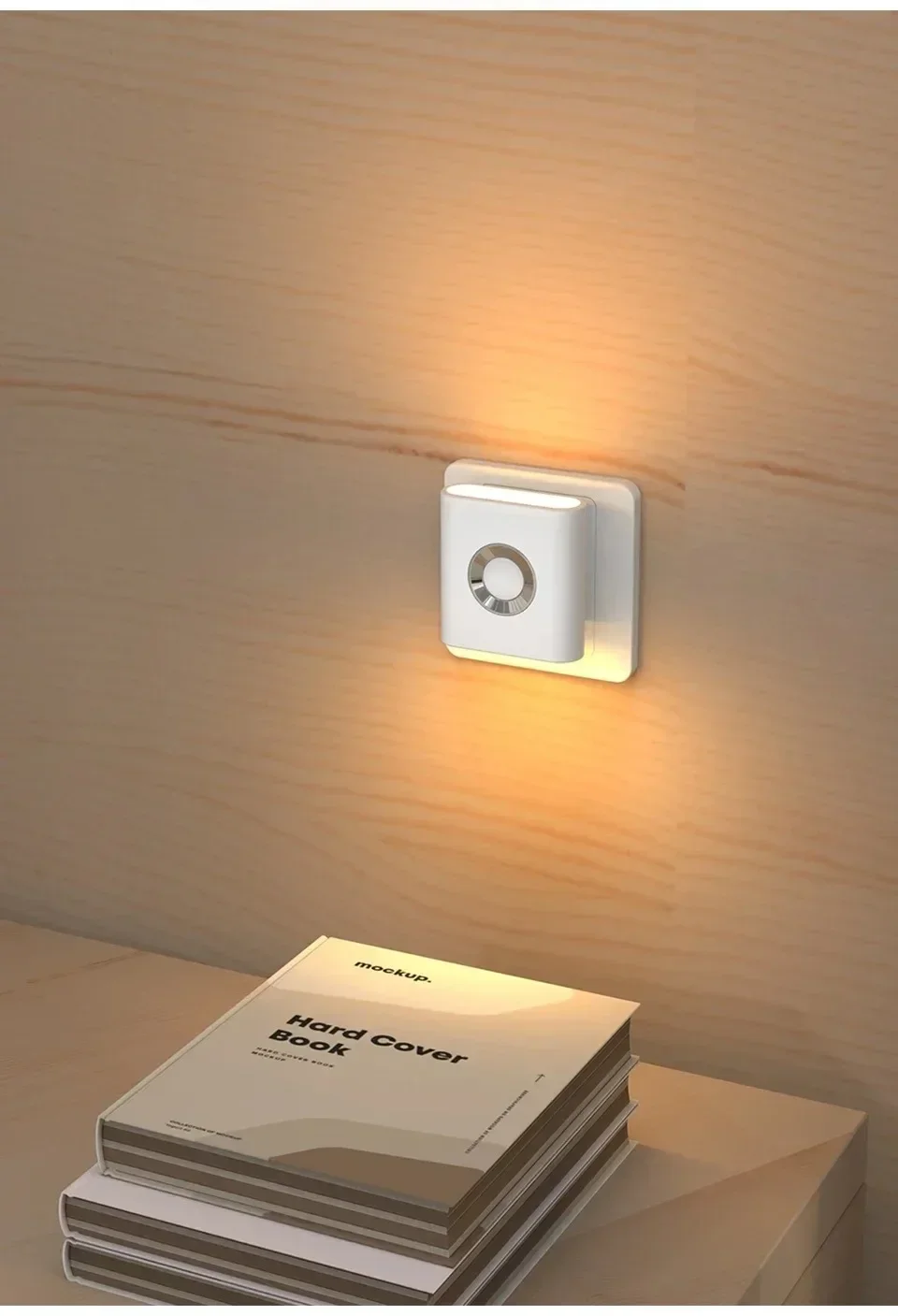 EU Plug LED Motion Sensor Wall Lamp 120° Wide Angle Warm White Night Light for Stairs Bedrooms Hallways - Eye Protection