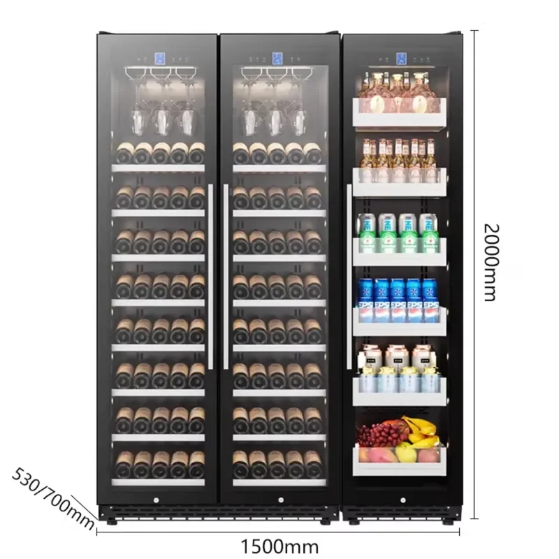 Commercial Home Embedded Ice Bar Liquor Wine Cabinet Double-Door Three-Door Constant Temperature Refrigeration for