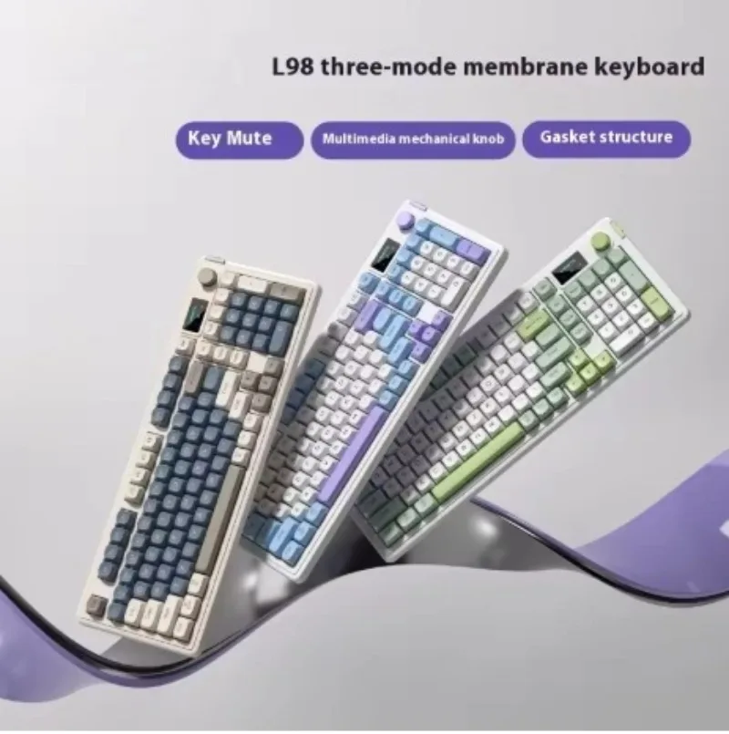 L98 Tri-mode Bluetooth Wired Wireless Keyboard High-value Gaming Gaming Office Silent Membrane Keyboard