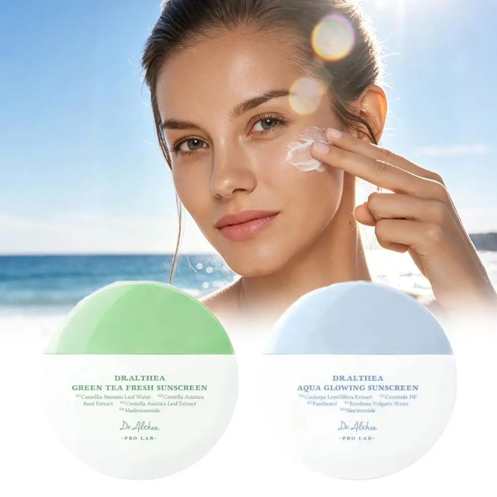 Image of Dr. Althea Grüner Tee Frischer Sonnenschutz & Aqua Glowing Sonnenschutz Nicht-fettige Ölkontrolle UV-Schutzcreme für die Hautpflege im Freien