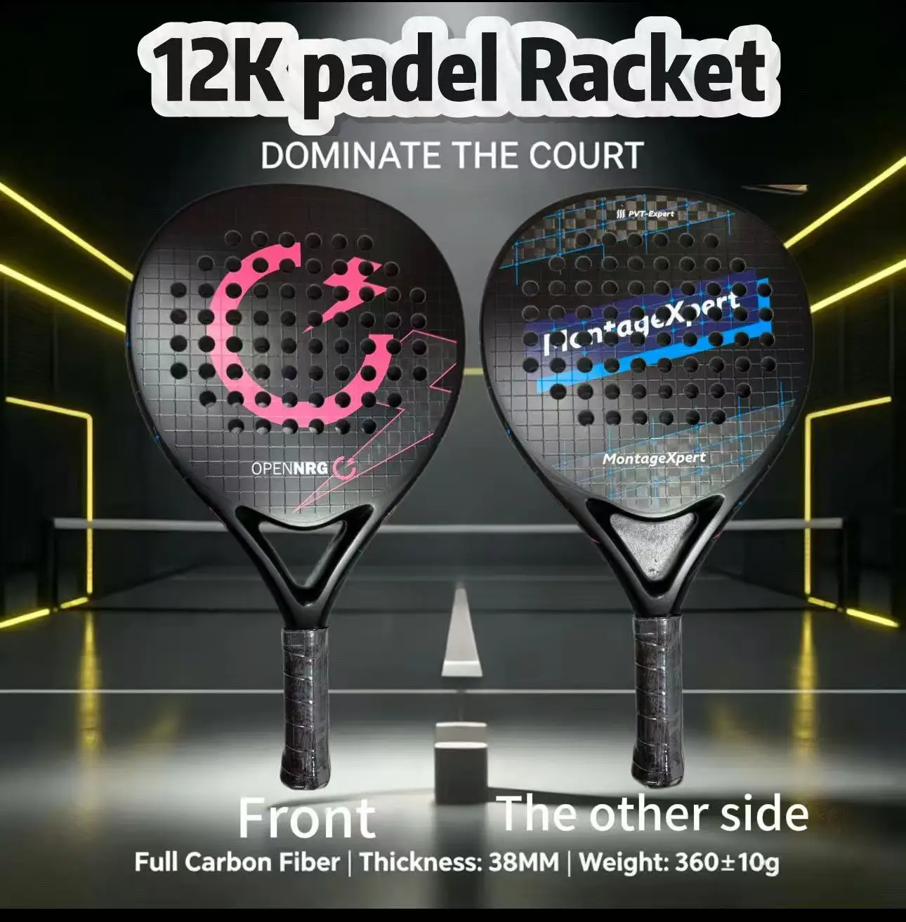 High Quality Lightweight raquette palas de padel raquette tennis rackets carbon fiber 18k Tennis Soft EVA Foam Core Padel Racket