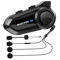 WAYXIN R18 Motorcycle Intercom Bluetooth Helmet Headset 10 Riders Motorbike Interphone Communicator Compatible Pairing FM Radio