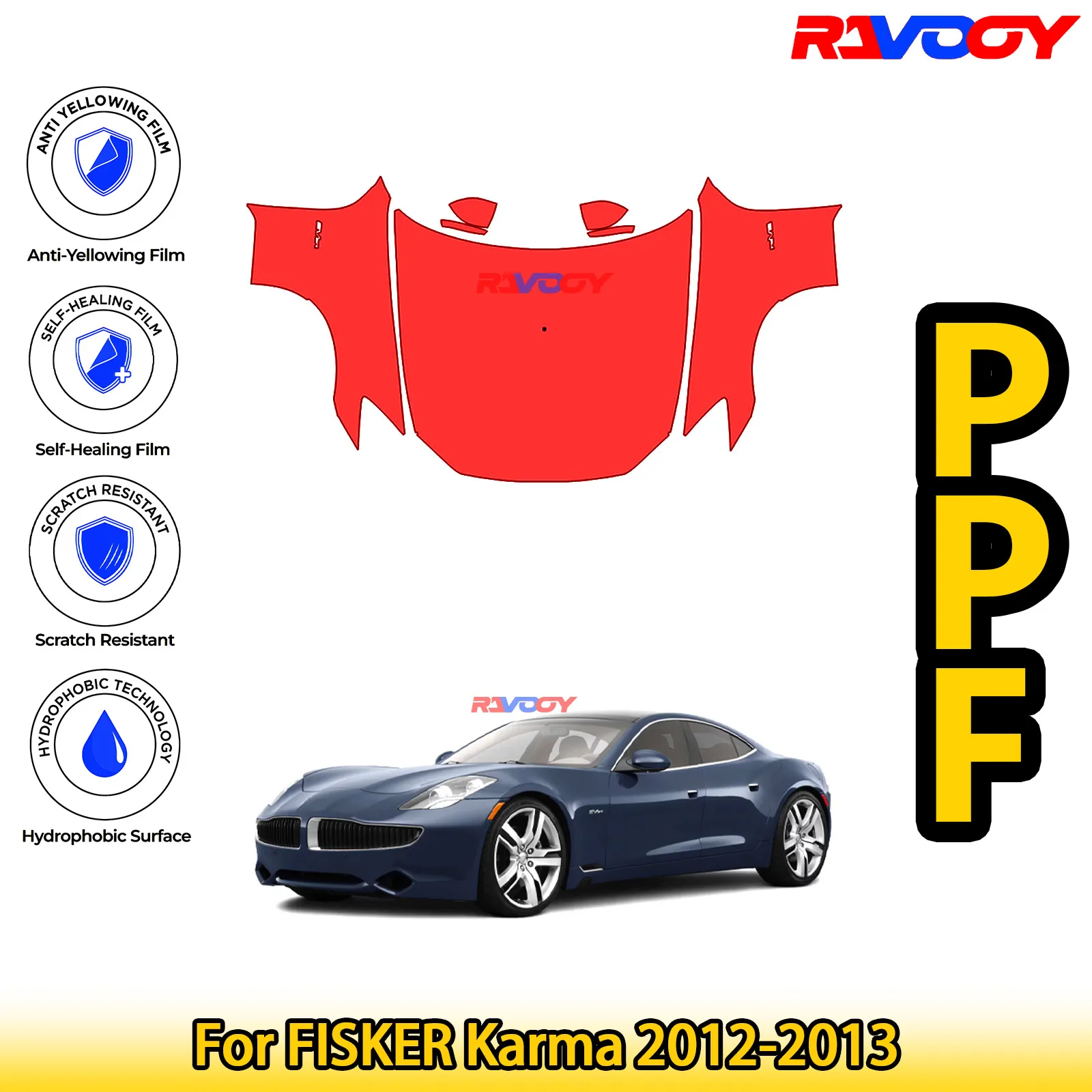 

Для FISKER Karma 2012-2013 глянцевая матовая черная предварительно вырезанная передняя защитная пленка PPF для защиты от краски