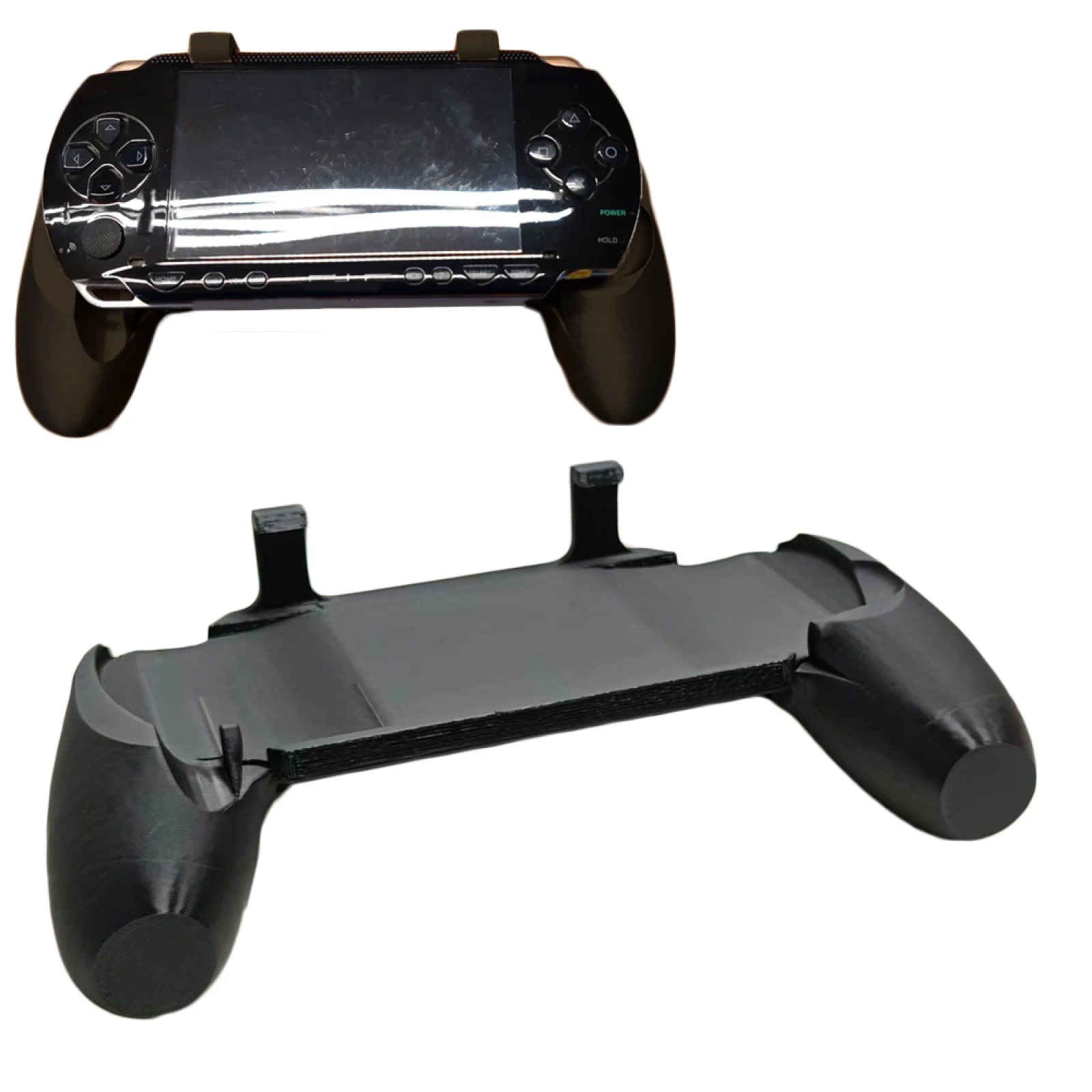 Hand Grip Cover Case for  PSP 1000 Game Console, Hard Shell Protector Comfort Grip Case 3D Printed Ergonomic Grip Stand Holder