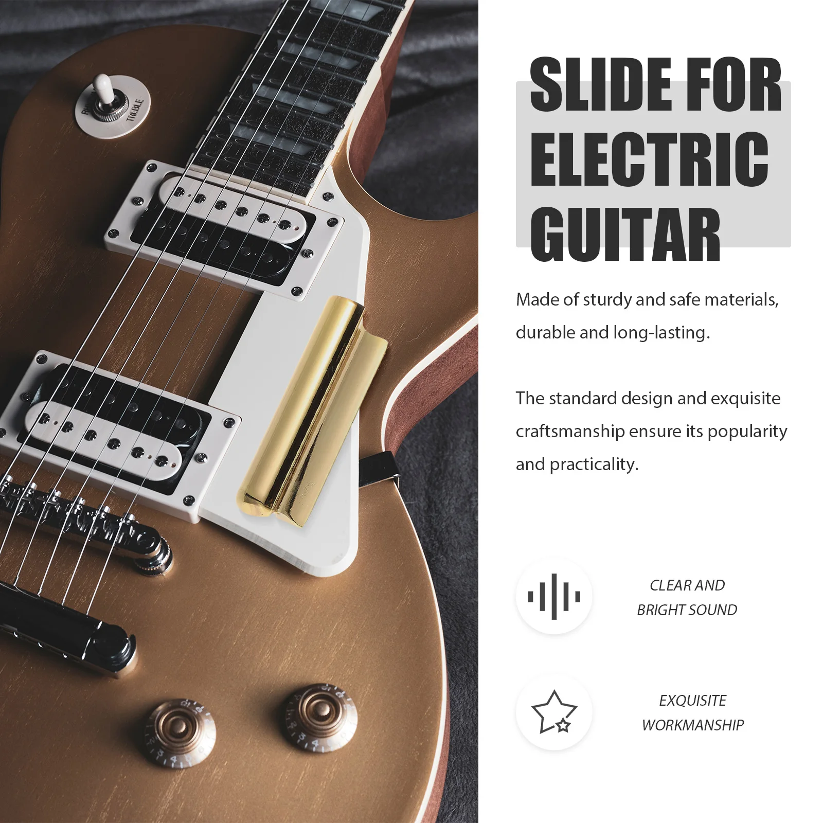 

Portamento Guitar Slides Finger Electric for Lap Steel Tube Metal Acoustic Tone