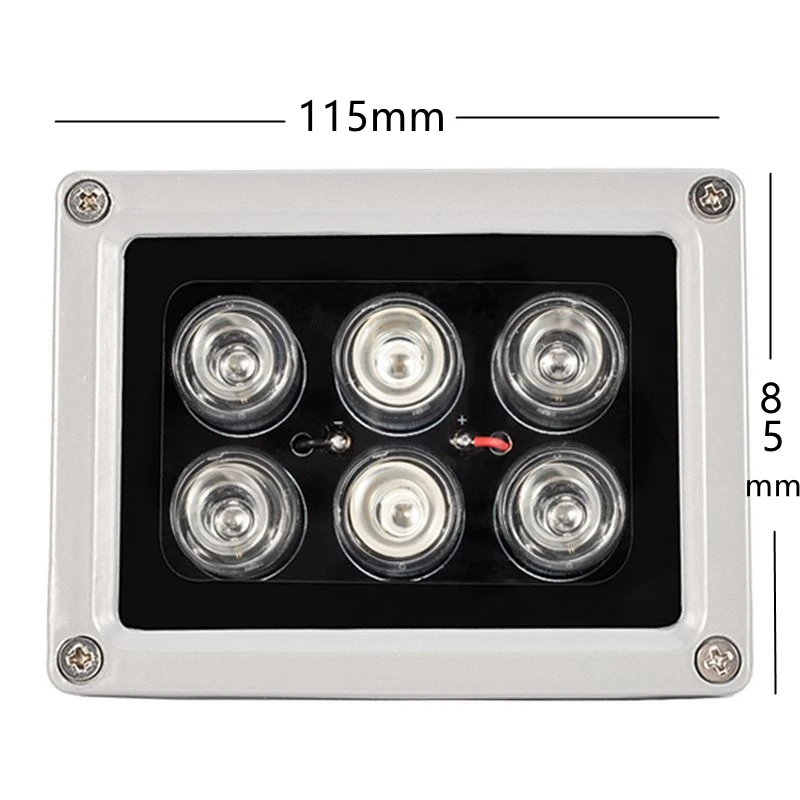 DC 12V IR distanza 6 Led CCTV riempito infrarossi IR Led illuminatori Auto visione notturna luce di riempimento per telecamera di sicurezza CCTV