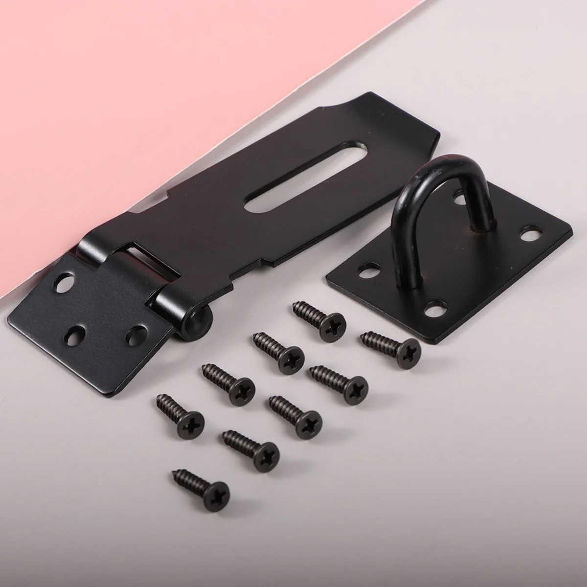 

1pc 5 Inches Black Anti-Theft Door Latch Heavy Duty Security Bolt Rustproof Brushed Finish For Home Hotel Restaurant Use Door