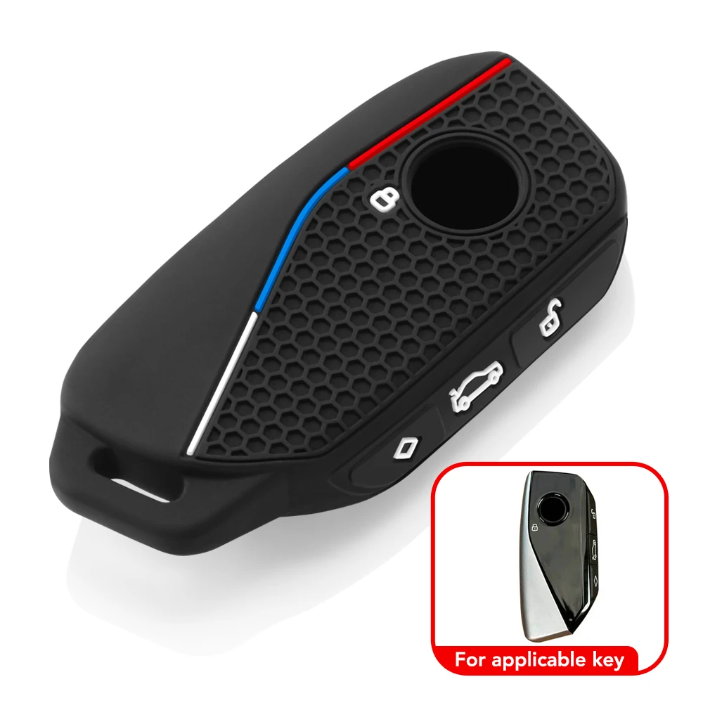 Silicone Car Key Case Cover Protect Shell Fob For BMW I7 X7 G07 LCI IX I20 X1 U11 7 Series G70 G09 XM U06 G81 M3 Key Accessories