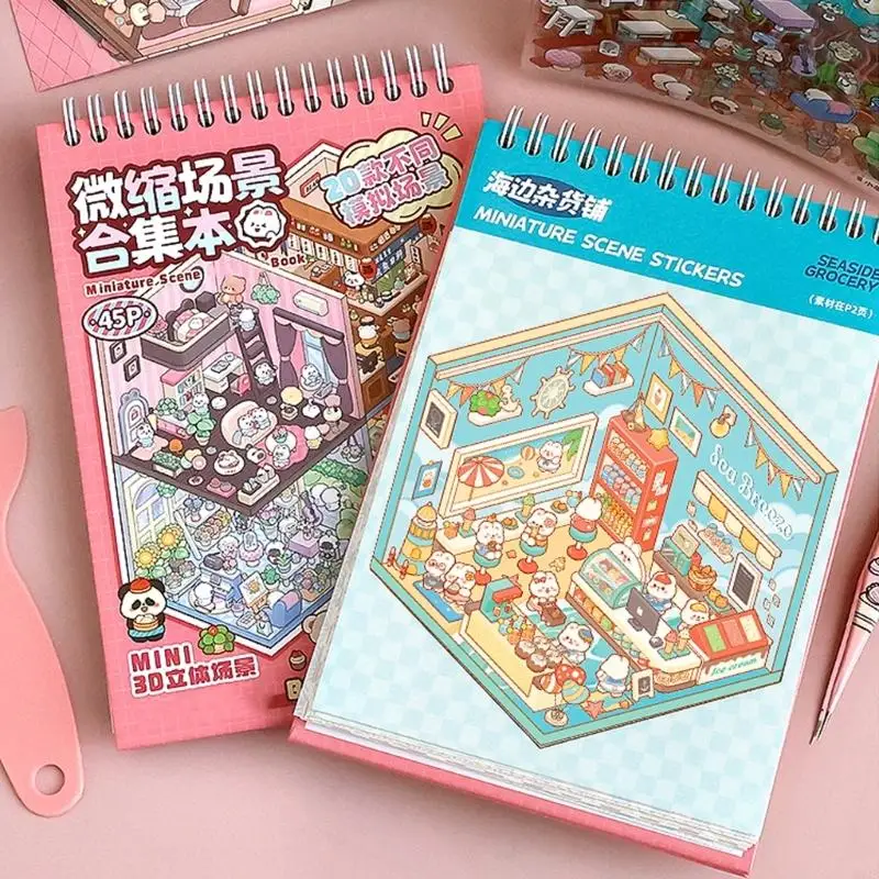 20 ใน 1 การ์ตูนสติกเกอร์สติกเกอร์หนังสือความงามสติ๊กเกอร์ความสนุกห้องพักสติกเกอร์หนังสือ 3D ฉากสติ๊กเกอร์