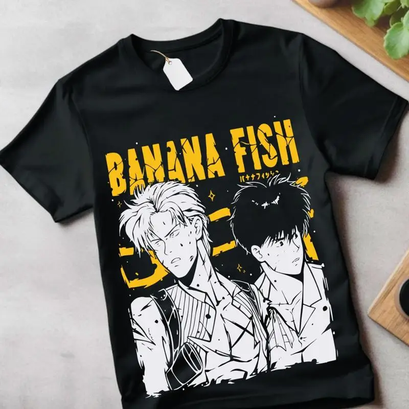 الموز الأسماك إيجي أوكومورا الرماد الوشق تي شيرت #1