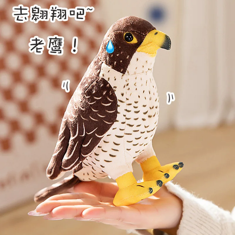 18cm Lifelike hawk Eagles Birds Plush Stuffed Toys Seagull Animal Cartoon Doll Soft Feathers Toy House Decor Birthday Gift