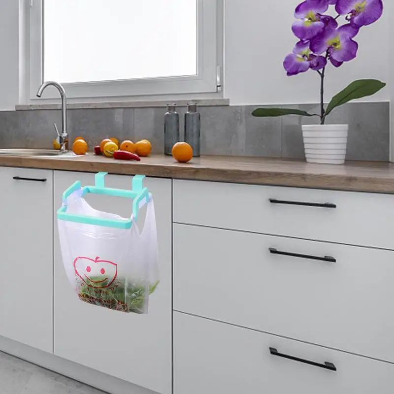 Muti Colors Creative Hanging Trash Rubbish Bag Holder Garbage Rack Cupboard Cabinet Storage Hanger For Kitchen