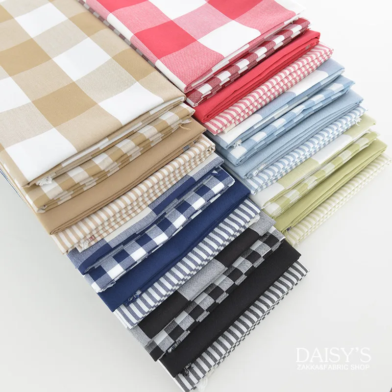 50*145CM Plaid Stripe Printed Fabrics Print Quilting Fabrics For Clothing Kids Dolls Decoration Textile Sewing Patchwork D30