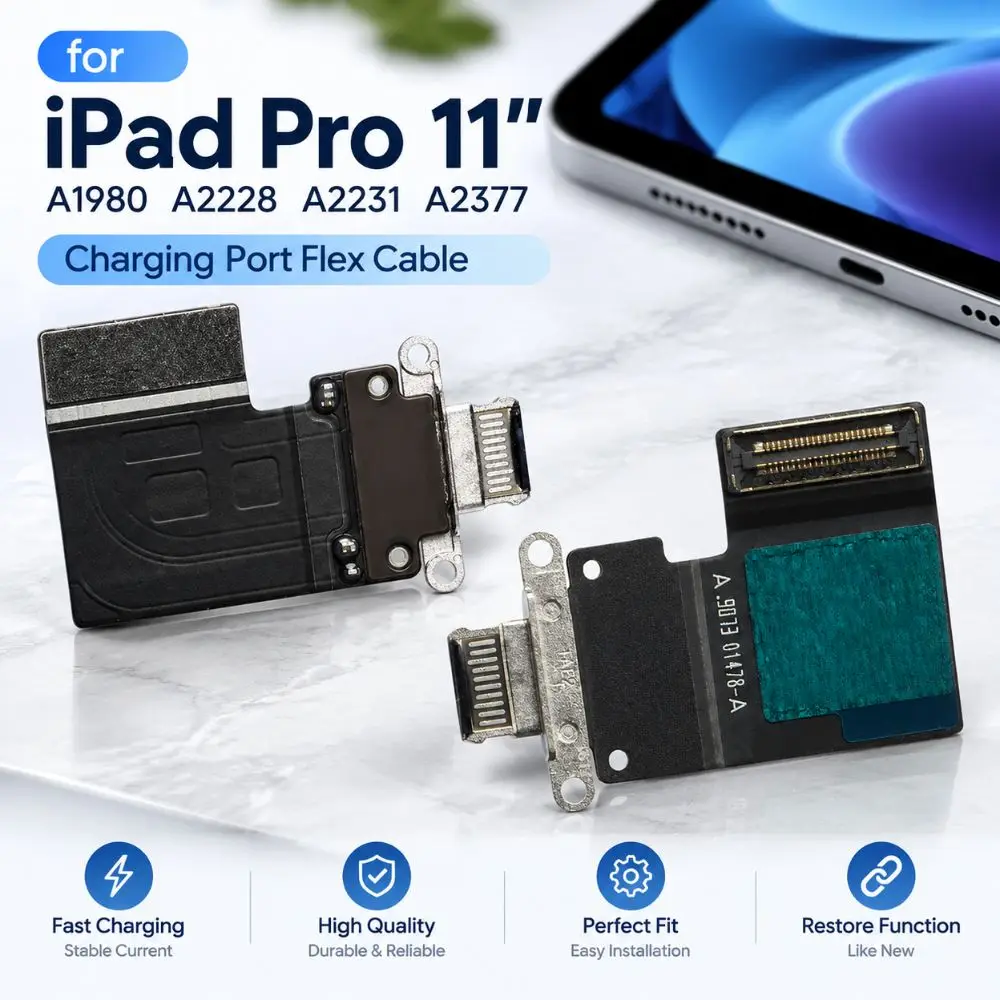 Flex Cable USB Charger Port Replacement Part DIY Dock Connector Replacement Durable for iPad Pro A1980 A2228 A2231 A2377