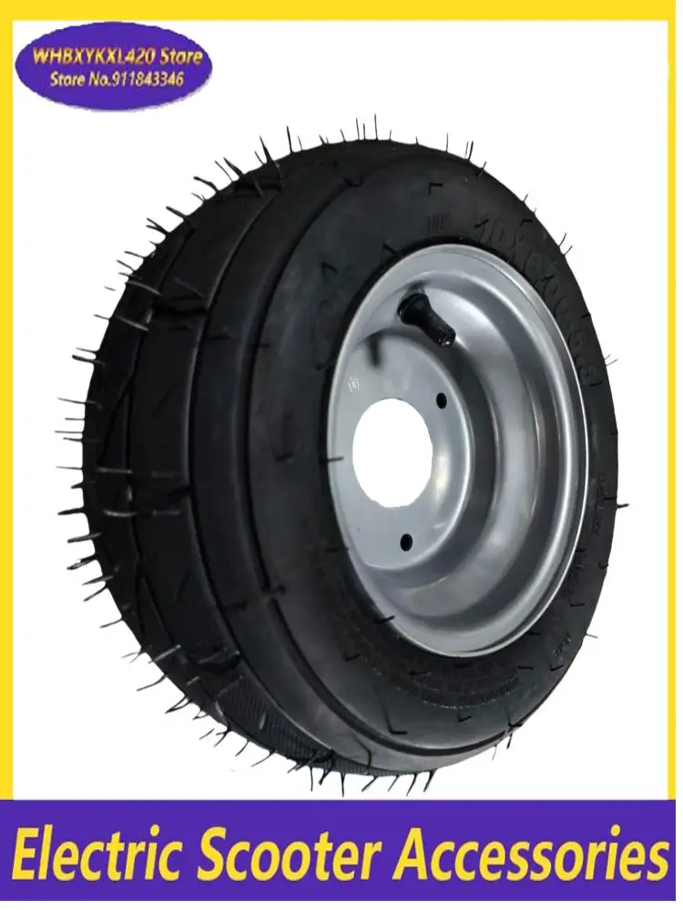 

Supply 10x6.00-5.5 vacuum tires with 3 mounting holes, iron white steel rim hub assembly