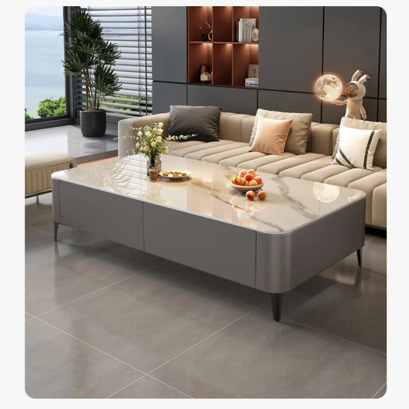 Metal Wheel Coffee Table Designer Extendable Modern Space Saving Coffee Table Unique Luxury Couch Tisch Furniture Living Room