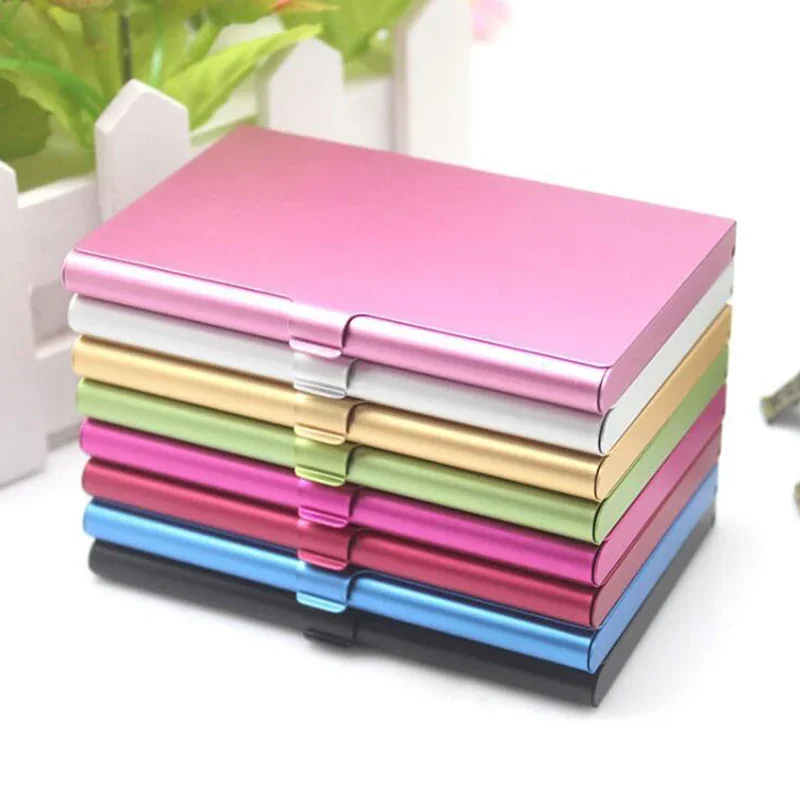 1Pc Men Business Card Case Stainless Steel Aluminum Holder Metal Box Cover Women Credit Business Card Holder Case Dropshipping