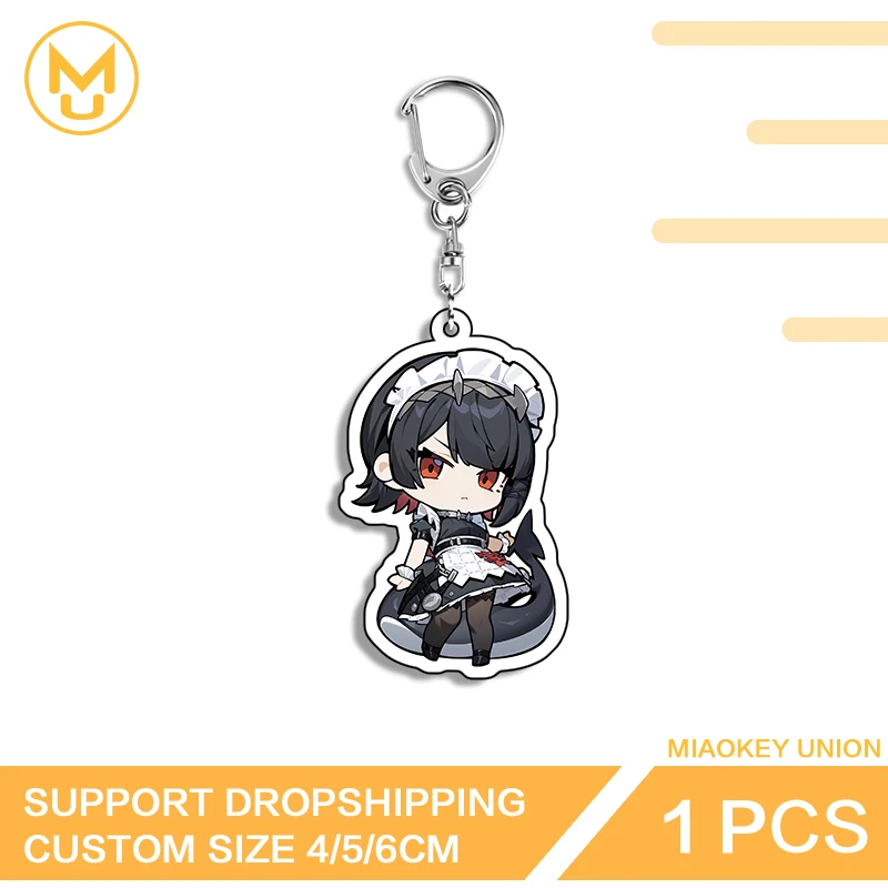 Ellen Joe Chibi Maid Uniform Exquisite Edgy Glaring Double Sided Acrylic Keychain Advance Guard Cosplay Costumes DIY Props