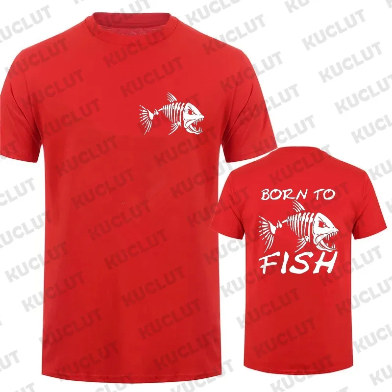 

Born To Fish Funny Shirt Fashion Fisherman T-shirts Short Sleeve Funny Fishing Lover Tshirts Casual Summer Men's Street T-shirt