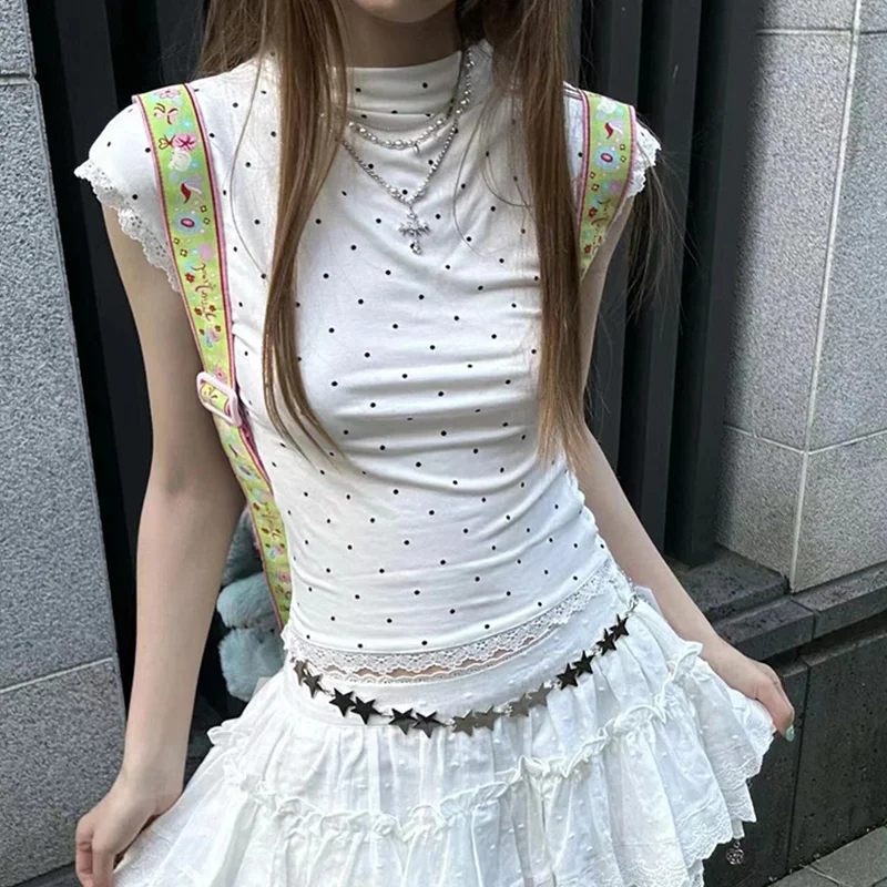 

Onalippa 2025 Summer New Pure Desire Style Spicy Girl Short Cotton Sleeved T-shirt Slim Versatile Design Sense Top Women