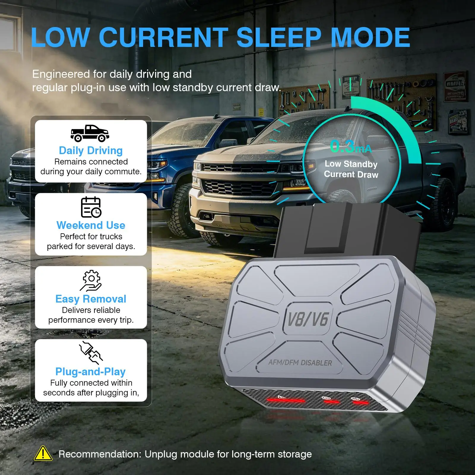 Active Fuel Management AFM DFM Disabler, AFM Removal Module for GM V6 & V8 Engines, Compatible with Chevrolet, GMC Sierra, Yukon, Cadillac Escalade and More