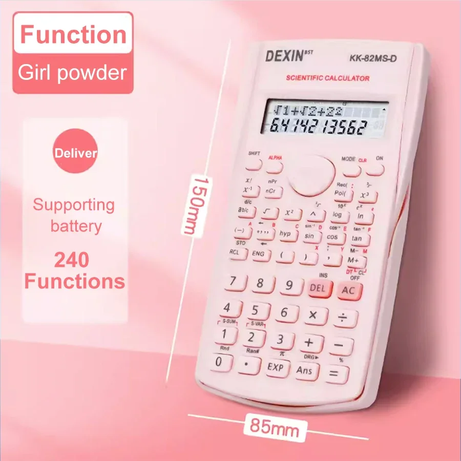 Scientific Digital Calculator Multifunctional Portable Exam Special Solid Color School Office Supplies Student Stationery