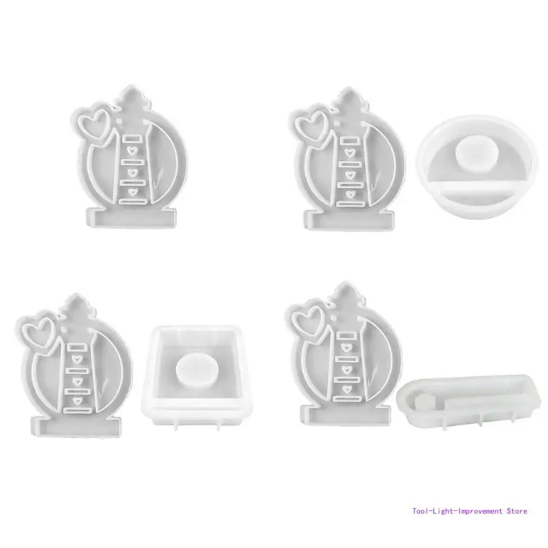 C63E Lighthouse Holder Silicone Molds Candlesticks Castings Molds DIY Craft