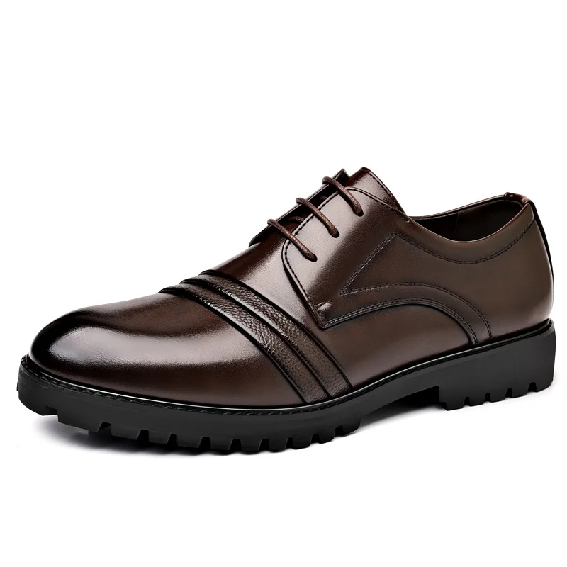 

Four-season Retro Men Derby Shoes Men Comfortable Lace-up British Formal Leather Shoes Wedding Party Shoes Sizes 39-45 Men Shoe