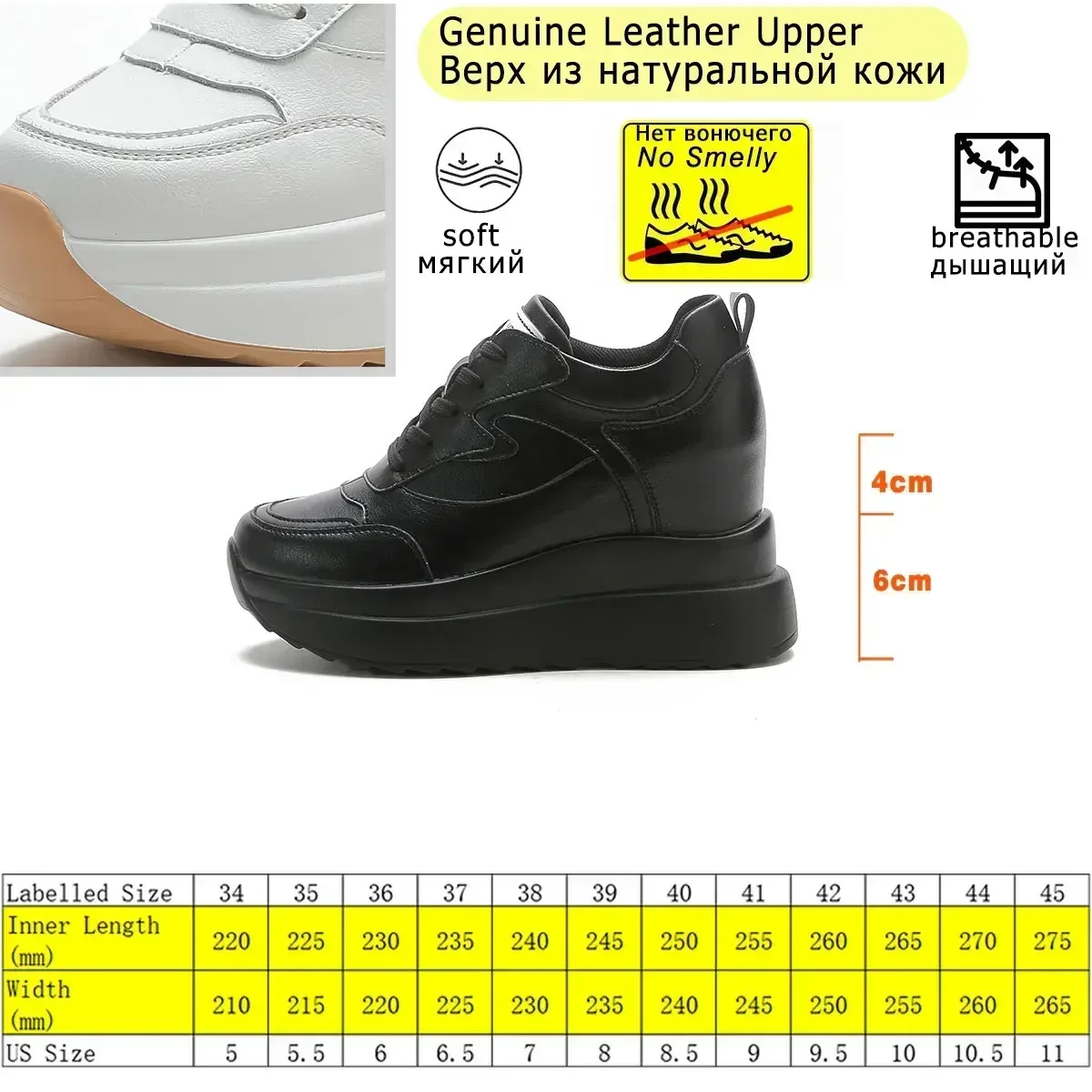 Fujin 10cm Plattform Keil Turnschuhe Chunky Schuhe Aus Echtem Leder für Frauen Sommer Schuhe Frühling Herbst Walking Turnschuhe Mode