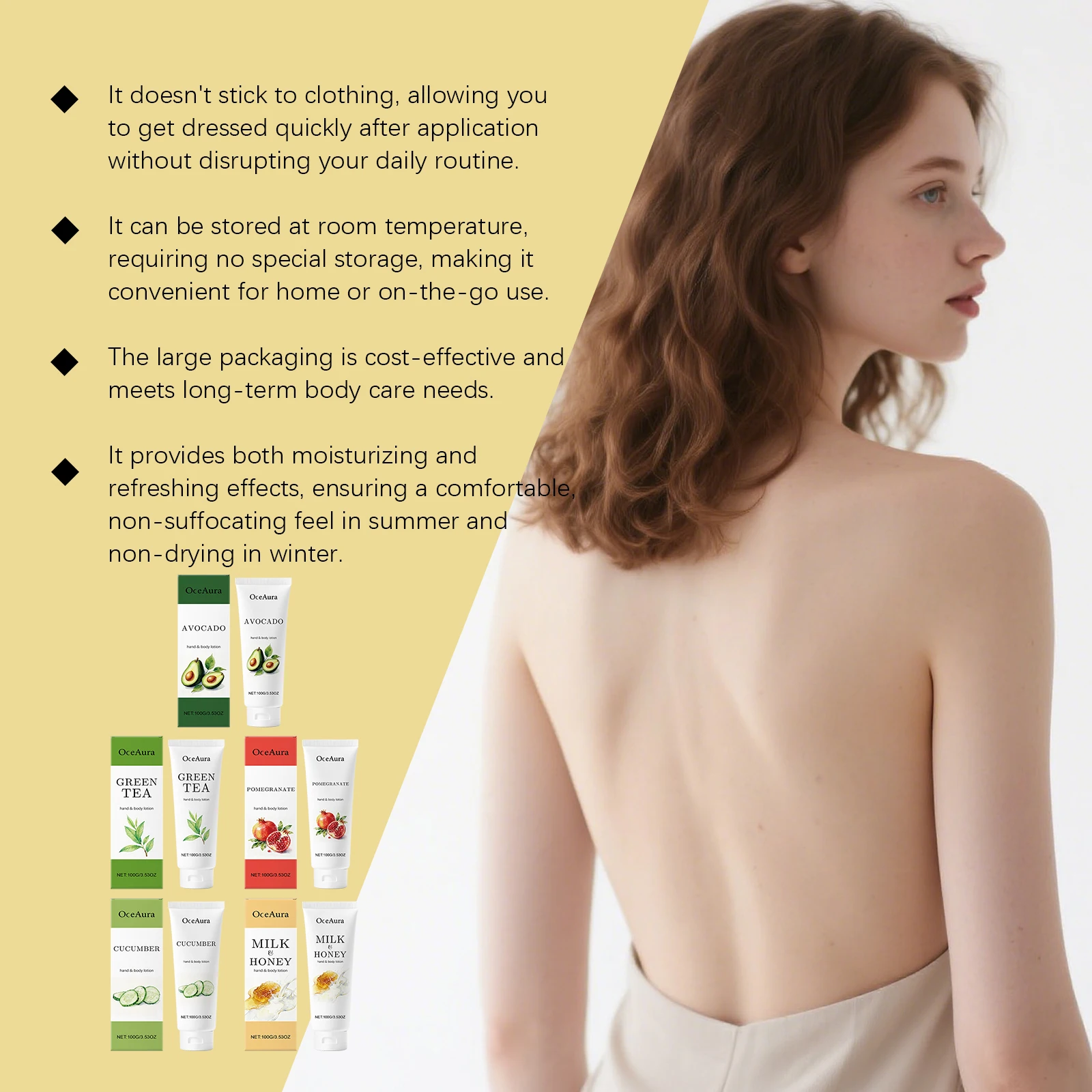 الشاي الأخضر غسول اليد والجسم ترطيب مرونة البشرة تعزيز السلس غير دهني حمض الهيالورونيك نيكوتيناميد الأفوكادو كريم #6