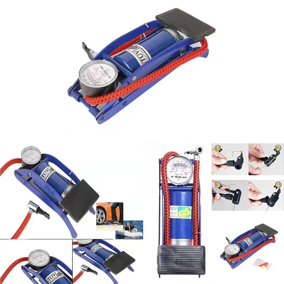 Car Tyre Air Compressor Foot Air Pump Mini Air Compressor Pump Car Pump 100PSI Nozzle Car Inflator Accessories
