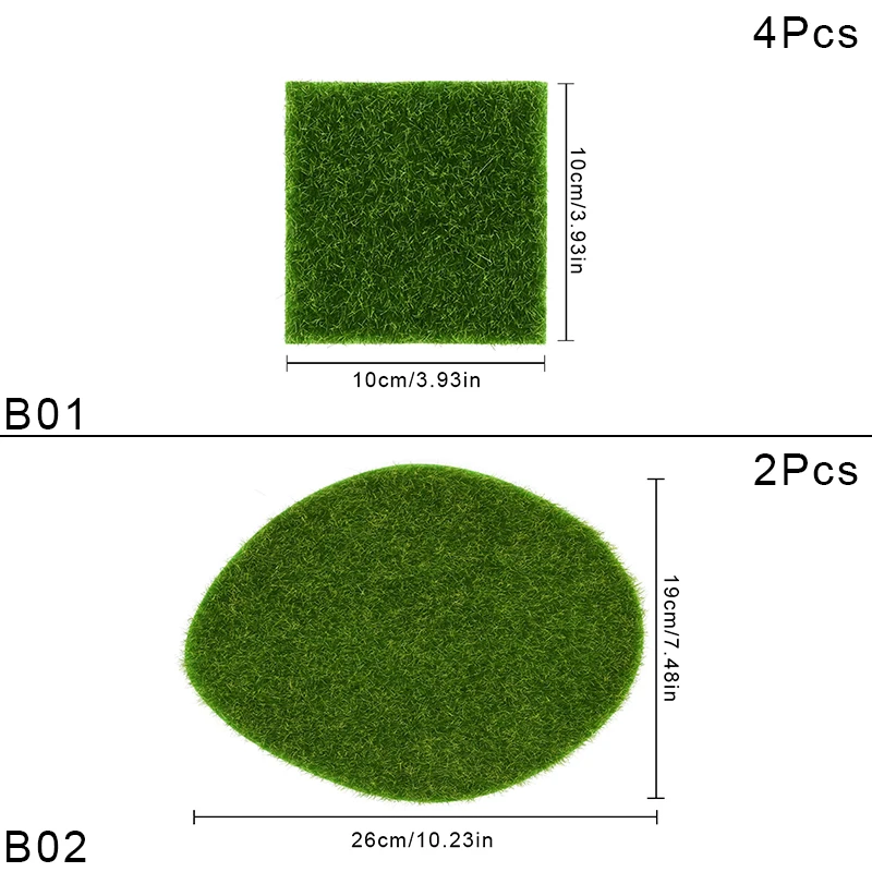 สนามหญ้าประดิษฐ์ MOSS ทรายตารางพื้นหลัง Micro Landscape สัตว์พืชคอลเลคชั่นกลางแจ้งในร่มตกแต่งสีเขียว Stall